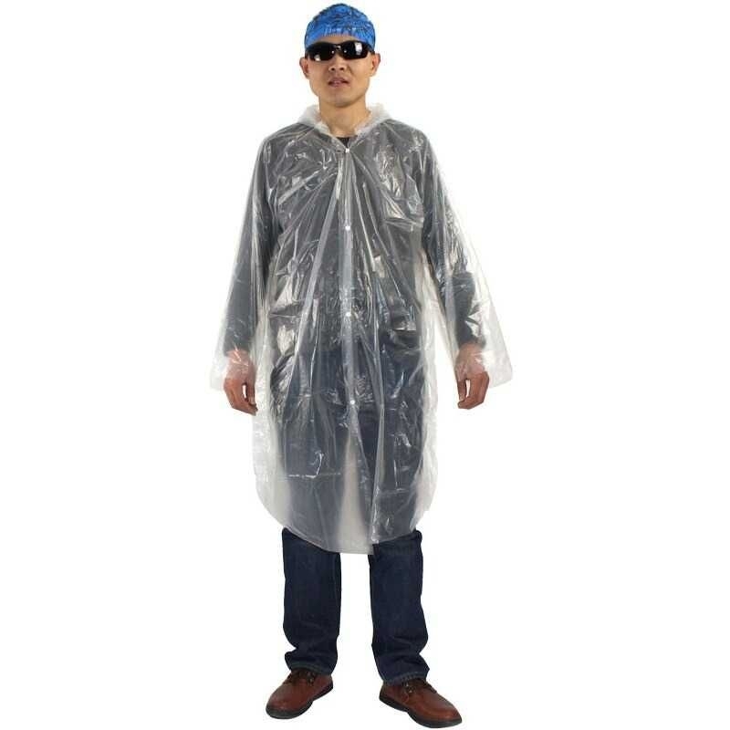 Jas Hujan Portable Filament Thick Section Raincoat with Button - Y903 Transparan