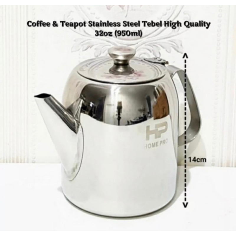coffee teapot teko stainless tebal high quality 32oz 950ml / teh kopi