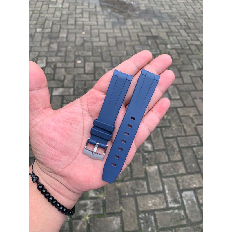 Strap Tali Jam Tangan Rolex Rubber Navy Size 20MM