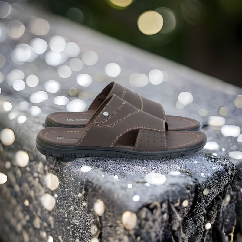 Beli 1 GRATIS 1 Sandal Slop pria kulit Finetic Z 05 sendal slide terlaris