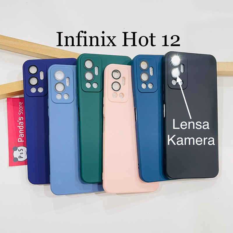 Case Infinix Hot 12 Lenspro Makaron Full Color Softcase Pro Lensa