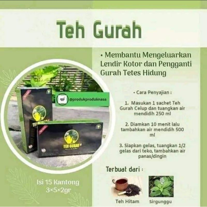 

TEH GURAH NASA TEH HERBAL KESEHATAN ALAMI