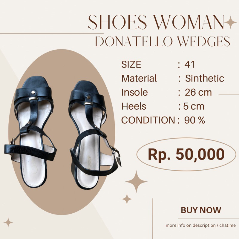 SEPATU WANITA - WEDGES WANITA - AUTHEN DONATELLO