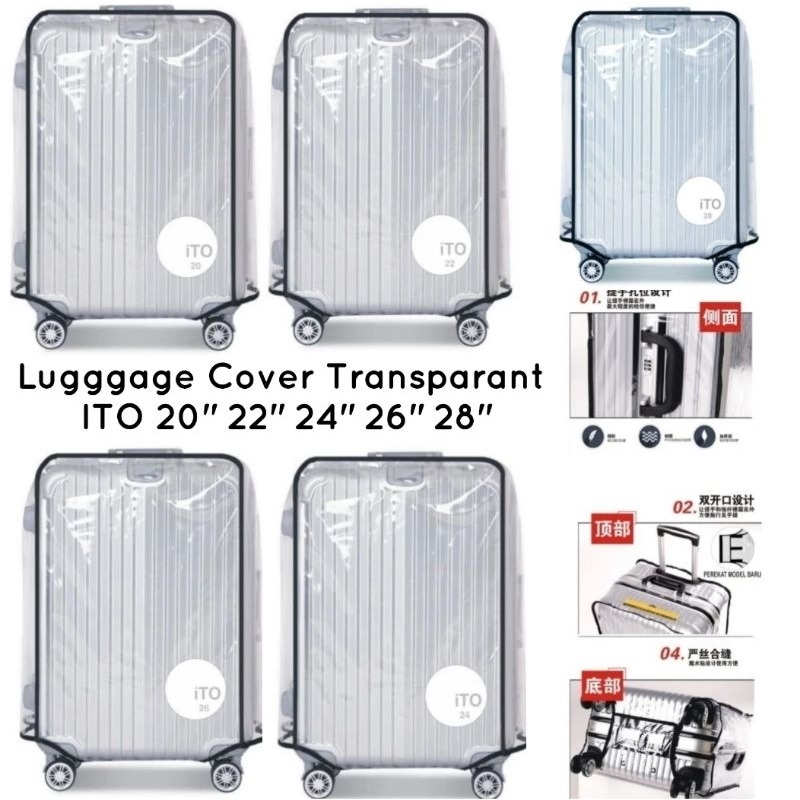 Luggage Cover Transparant ITO 20 22 24 26 28 inch / Pelindung Koper Transparan semua ukuran