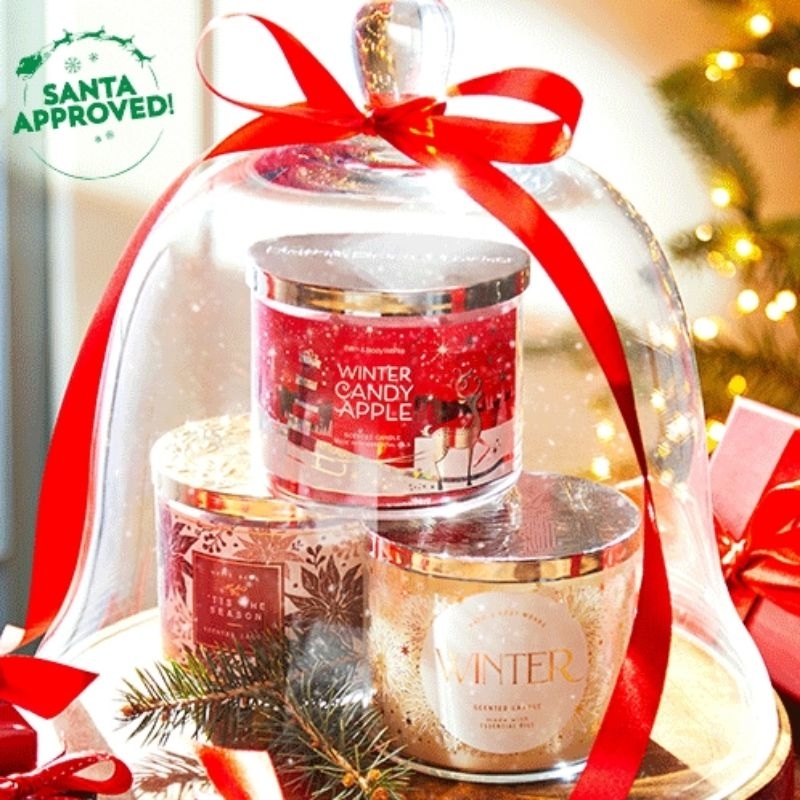 BATH &amp; BODY WORKS BBW CHRISTMAS LIMITED EDITION 3-WICK SCENTED CANDLE 411 g