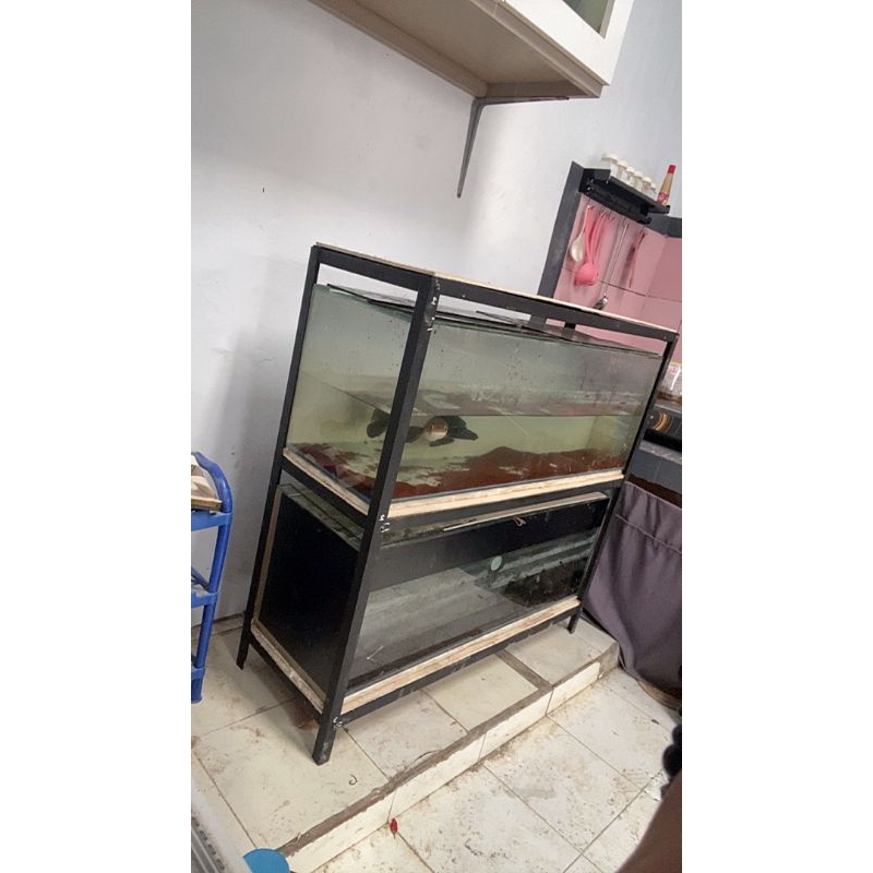 Rak serbaguna P100cm L40cm T80cm 3 susun / Rak aquarium / Rak penyimpanan / Rak bongkar pasang / Rak