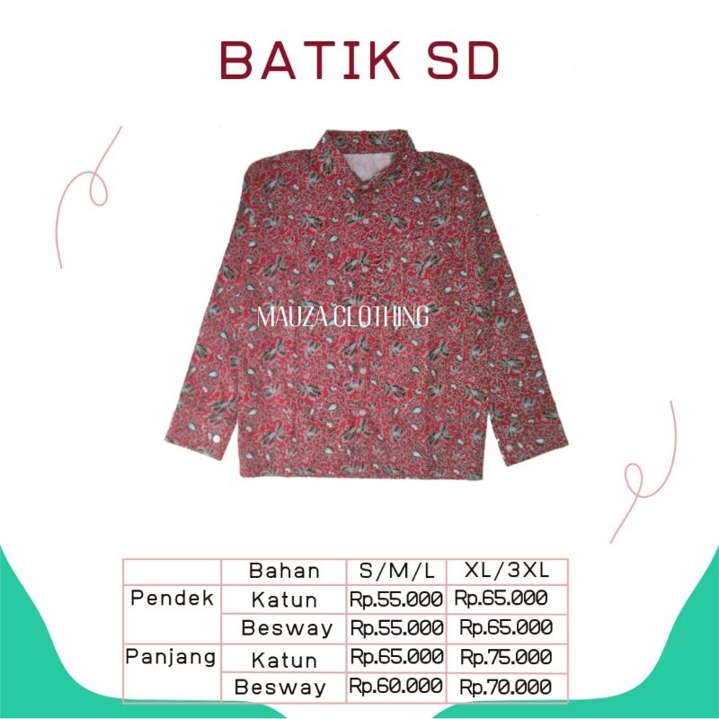 Batik SD 10 pcs seragam batik sekolah dasar