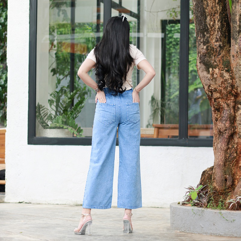 Eska Jeans Kulot Jeans Korean Dua Kancing Pinggang Karet