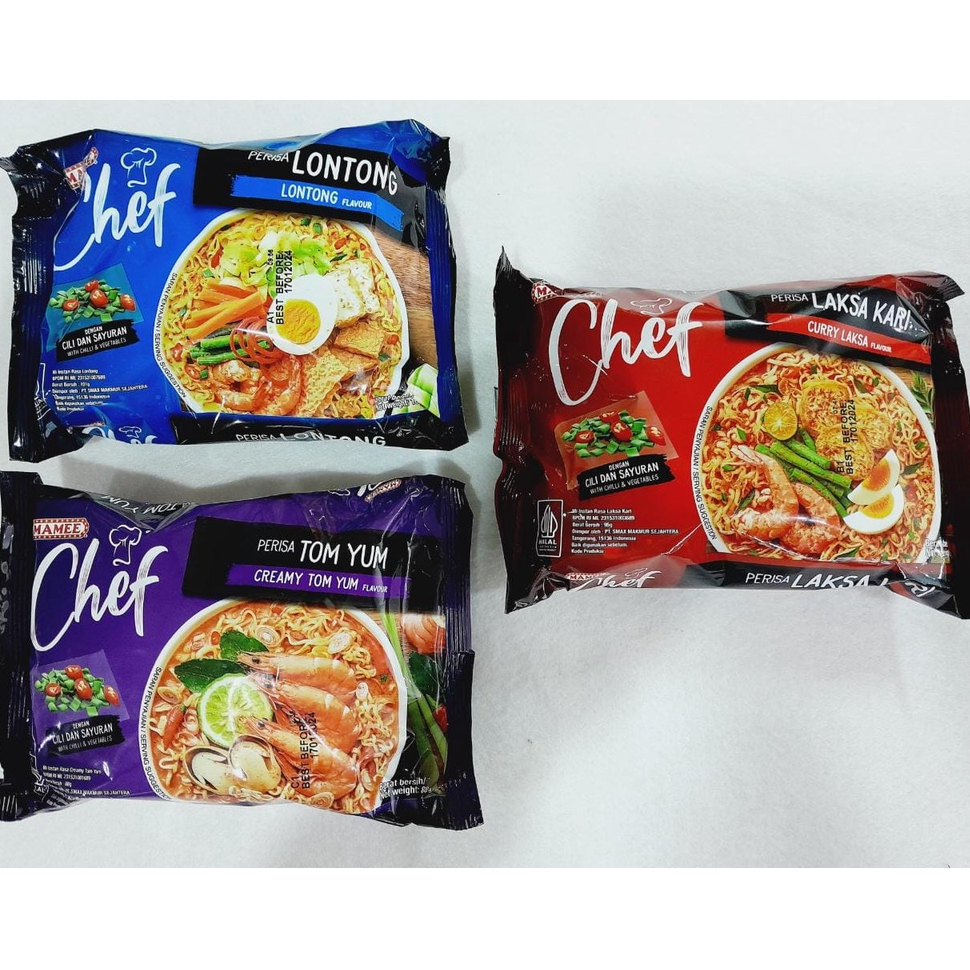 [HALAL] Mamee Chef Noodle Lontong Mie Instan Mame Malaysia Laksa / Tomyum