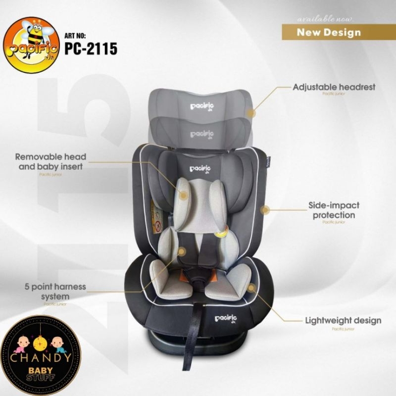 CARSEAT ANAK PACIFIC PC 2115 ROTATE 360° BISA NEW BORN SAMPAI 12 TAHUN PC 2115