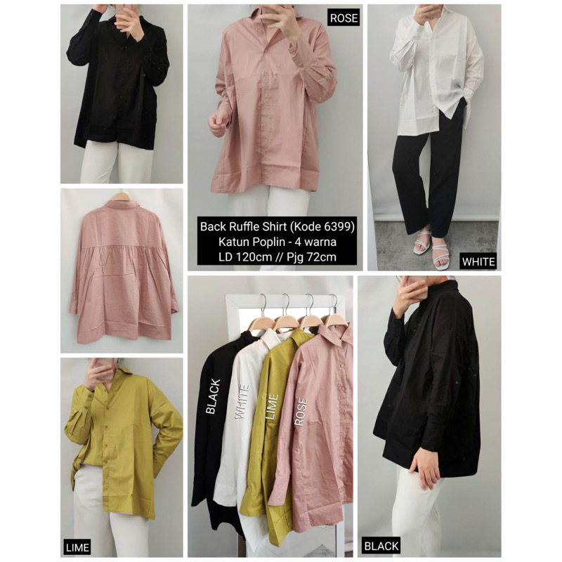 Kemeja Katun Poplin “Back Ruffle Shirt”