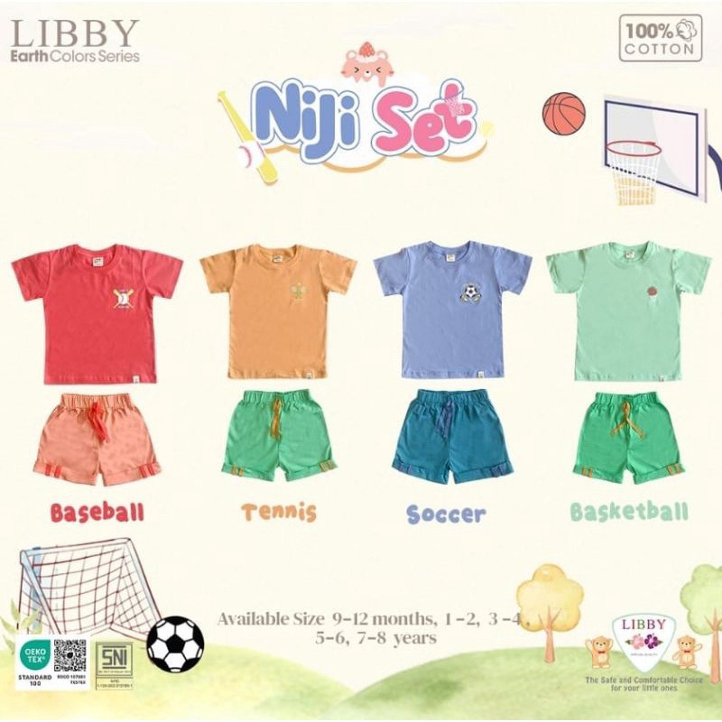 NEW! NIJI SET Libby Stelan Pendek Anak Boys/Girls 9bulan-8th