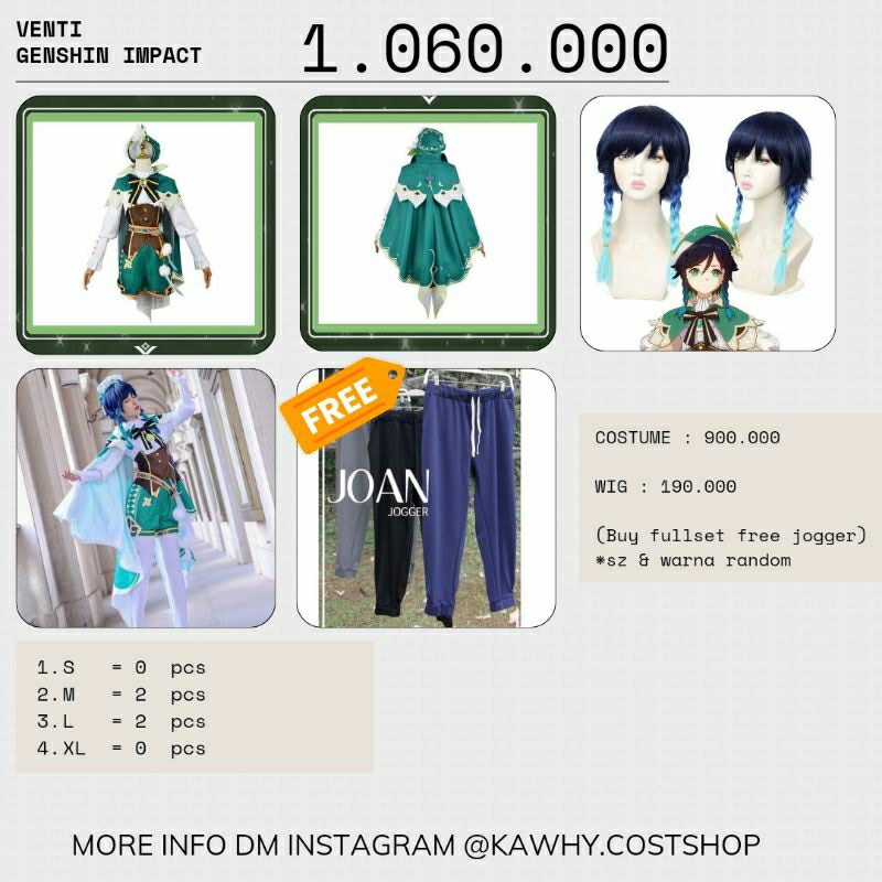 VENTI COSTUME COSPLAY-GENSHIN IMPACT