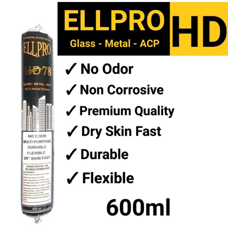 Lem Sosis/Sausage Silicone Sealant ELLPRO HD 78 Netral 600ml