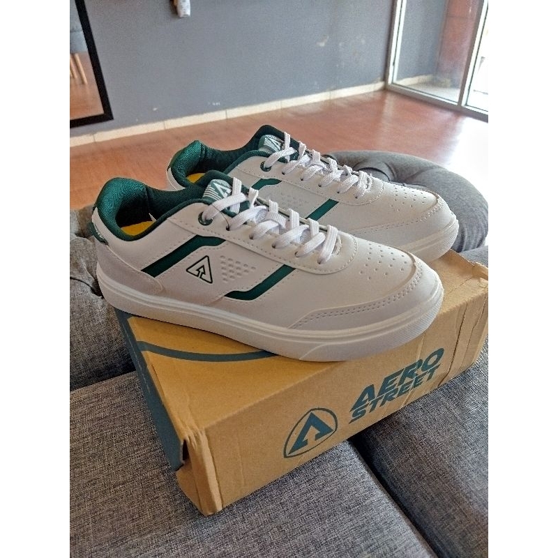 Aerostreet Tokyo Putih Army BNIB - Sepatu Sneakers Casual Pria Wanita