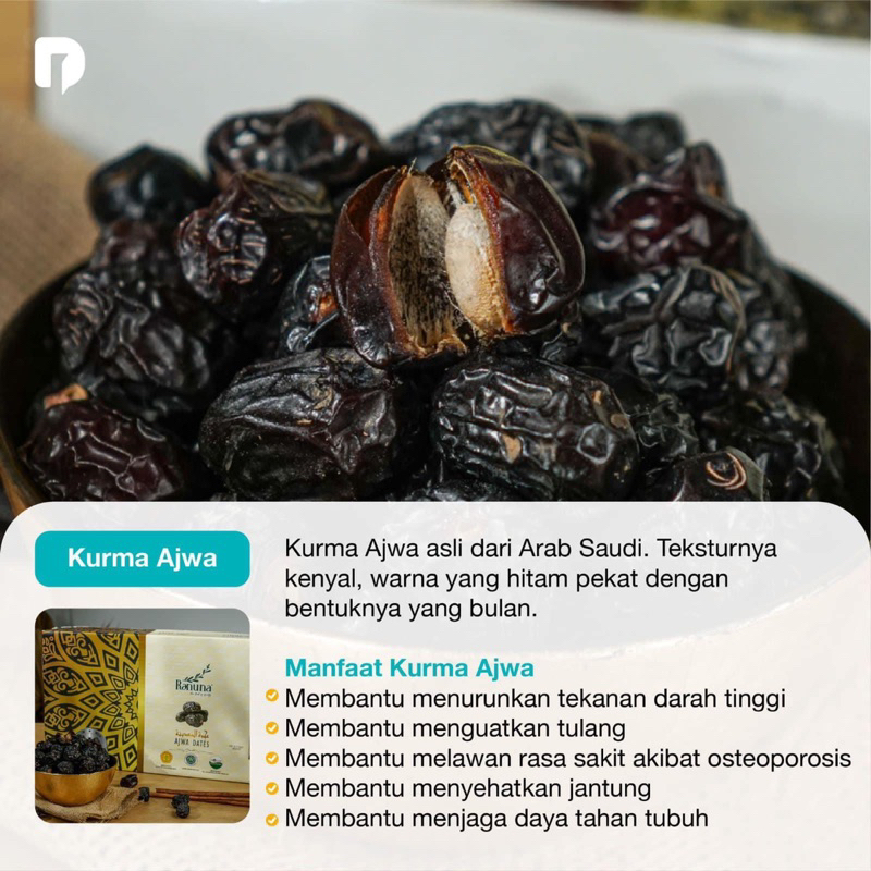 

Kurma Ranuna Ajwa Nabi 250gr Arab premium original
