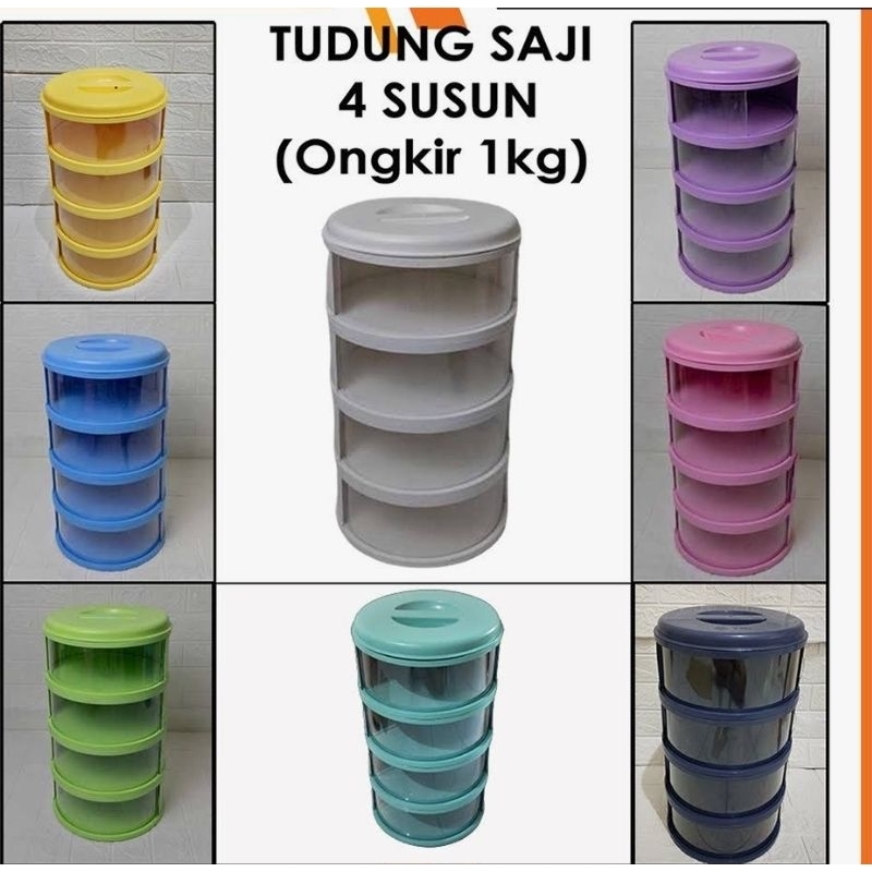 1 kg Rak Penyimpanan Makanan 4 Susun Tingkat Tudung Saji Tutup Food Cover-RANDOM