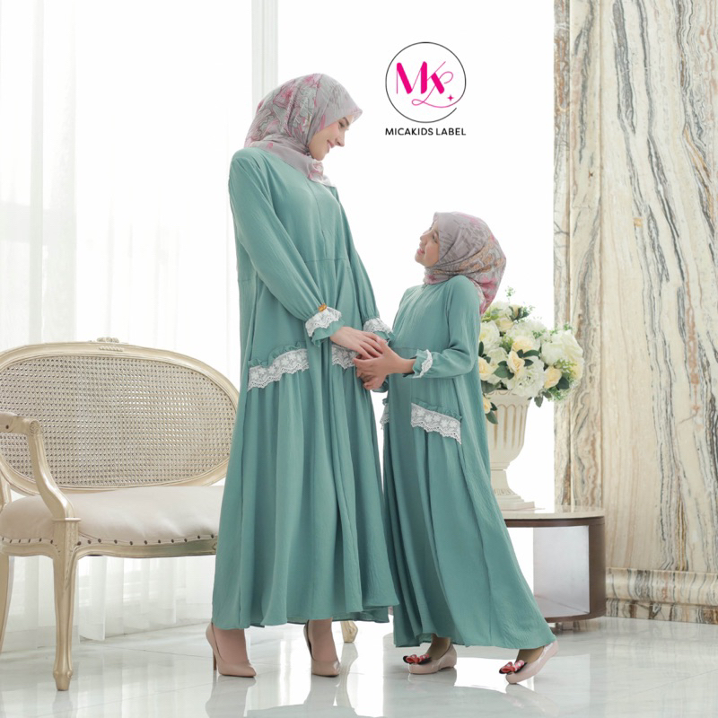 GAMIS POLOS IBU DAN ANAK GAMIS COUPLE CRINKLE POLOS HAGIA SOPHIA