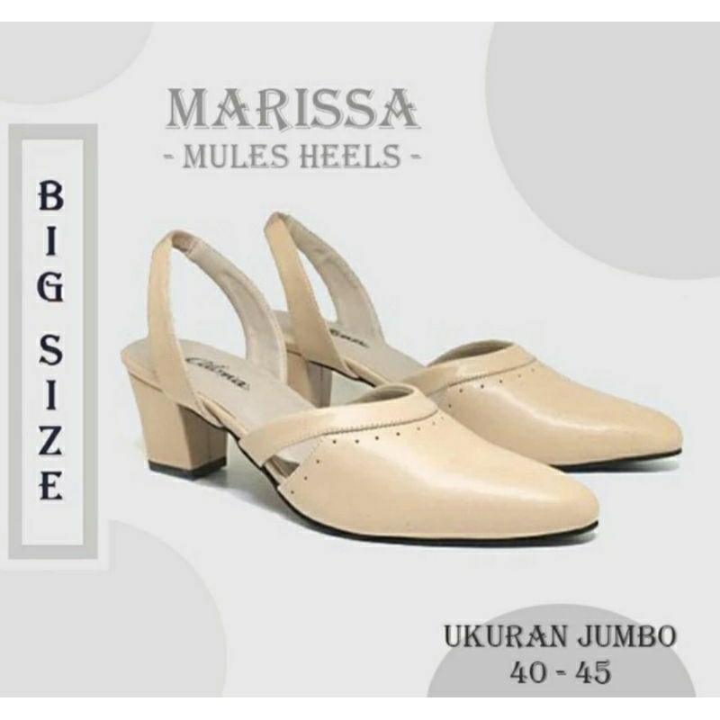 Original, Sandal Slop Wanita Makazi Big Size 41-45 /Sendal Flat Feminim Formal Kulit Moka Ukuran Besar, 41