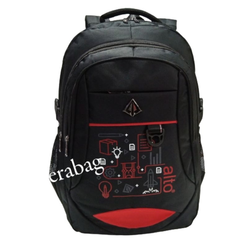 Tas Alto ransel Hitam Kombinasi 740 33 Backpack Laptop Sekolah Alto