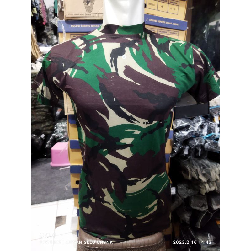 ORIGINAL TNI KAOS BAHAN KATUN/KAOS LORENG TNI/ KAOS DALEMAN LORENG