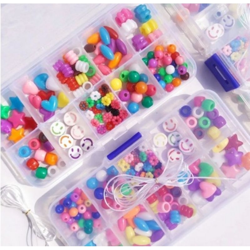 3D BEADED DIY/ Kotak Manik Meronce/ meronce manik free box sekat 10 dan tali/ Meronce Manik-Manik ge