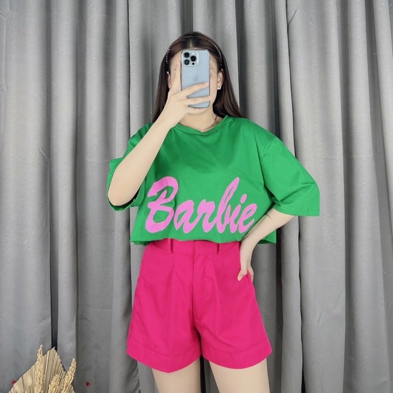 Crop top oversize barbiee | Atasan crop oversize