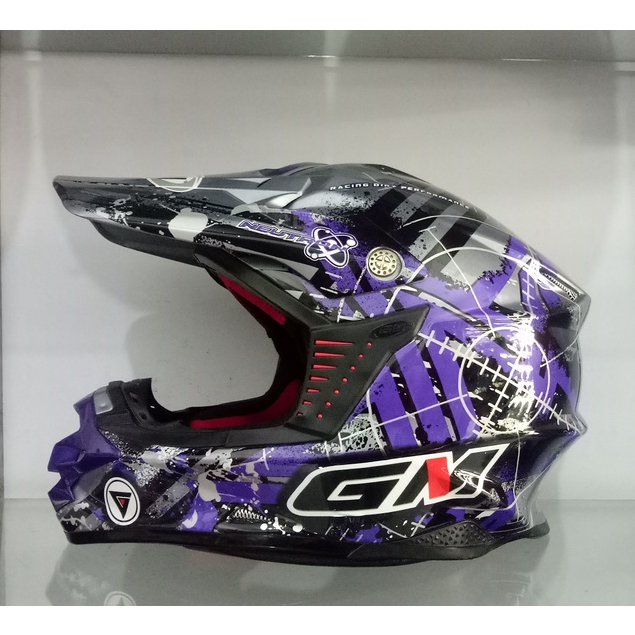 HELM GM SUPER CROSS TRAIL MOTIF NEUTRON SILVER PUPLE ORIGINAL
