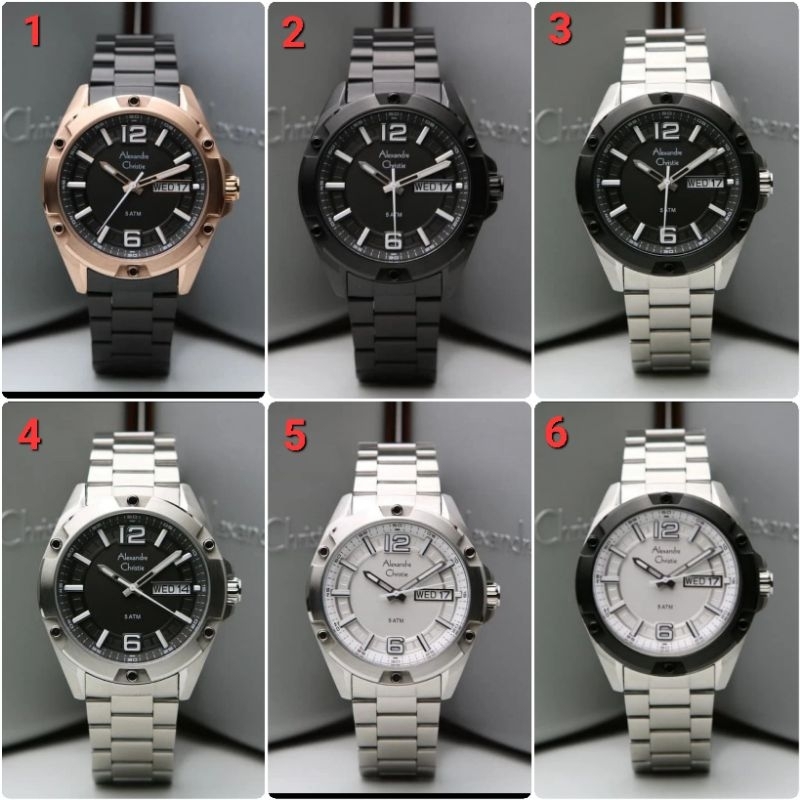 ORIGINAL GARANSI RESMI 1 TAHUN JAM TANGAN PRIA ALEXANDRE CHRISTIE ANALOG RANTAI STAINLESS STEEL ARLO