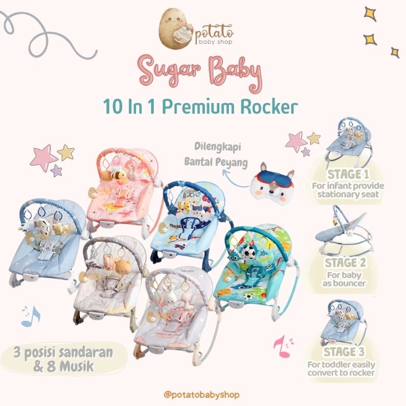 Sugar Baby - 10in1 Premium Rocker &amp; Bouncer