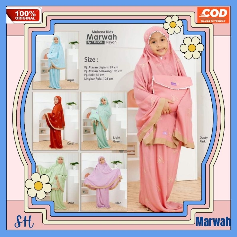 mukena mukenah rukuh alat perlengkapan peralatan sholat anak wanita TK SD kelas 1 usia umur 4 5 6 7 