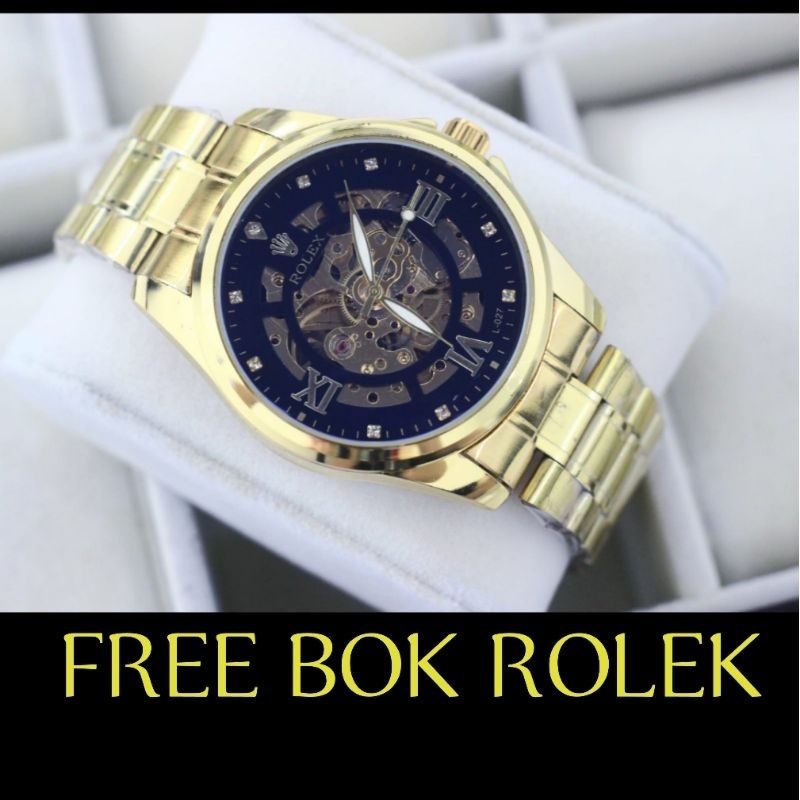 Jam Tangan Otomatis Pria Rolex8227 Arloji casual pria Paket lengkap termurah