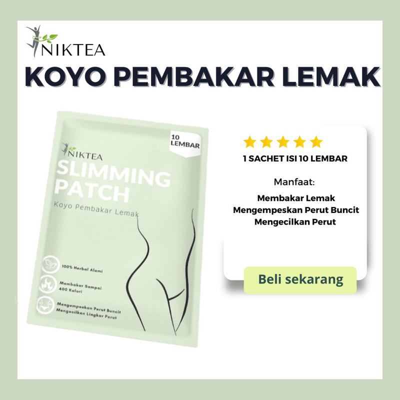 Nikslim Koyo Pelangsing - Herbal Pembakar Pengecil Perut Buncit Wanita Slimming Patch Susut Perut Pengecil Badan Herbal