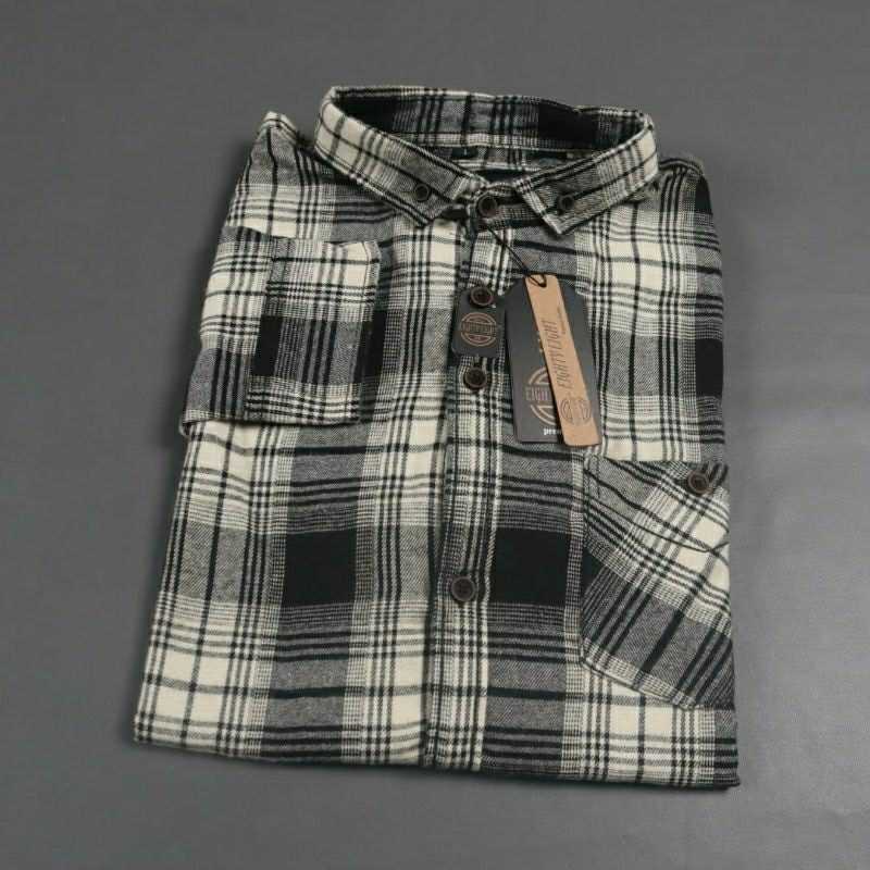 (BISA COD) KEMEJA FLANEL PREMIUM TERBARU BRILL EIGHTY EIGHT / MALEBE ROCK / UNISEX / BISA CEWE COWO