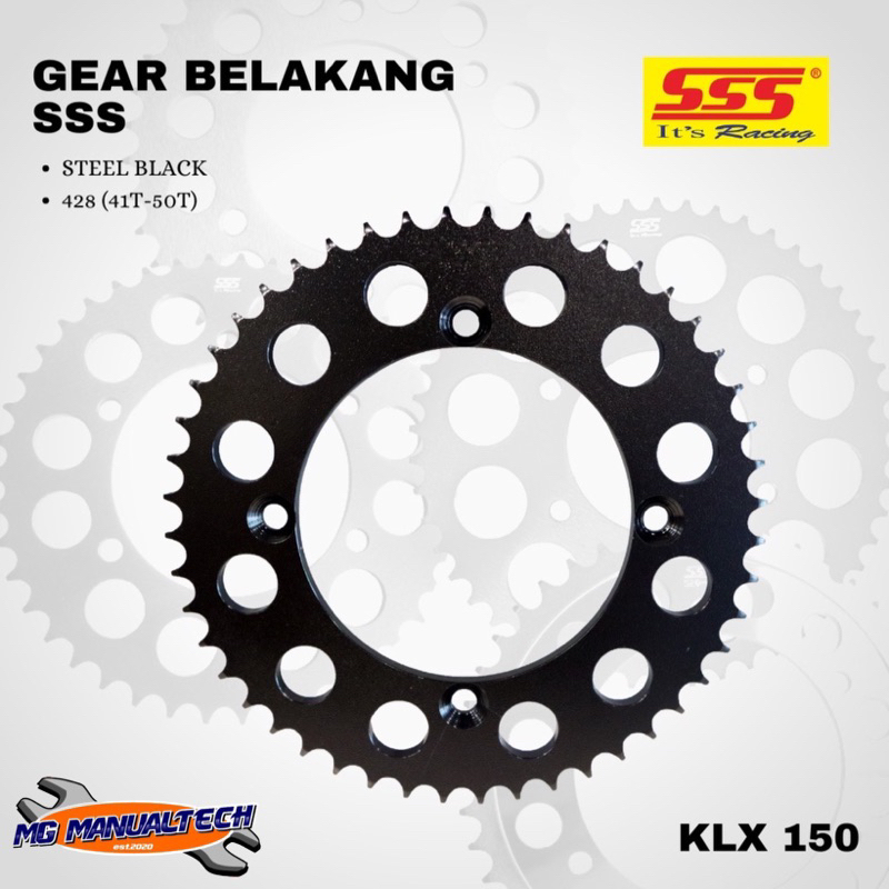 Gear Gir KLX DTRACKER 150 SSS 428 41 - 55 STEEL BLACK