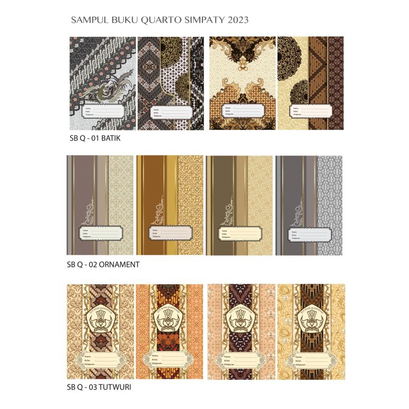 

(20LBR) SAMPUL BUKU COKLAT KWARTO SB Q-01 BATIK/ SAMPUL SIMPATY 2025