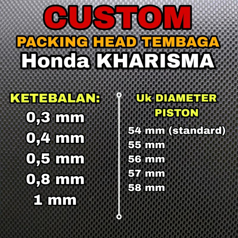 Paking Perpak Head Tembaga HONDA KHARISMA / Custom Gasket Packing Karisma