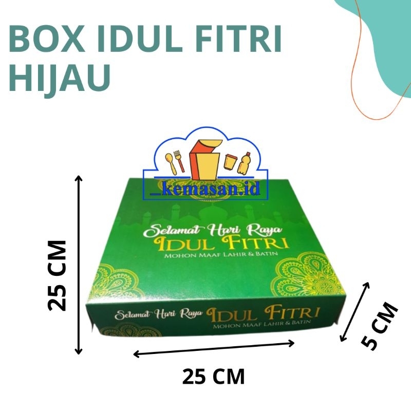 

BOX IDUL FITRI HIJAU 25X25X5CM SA