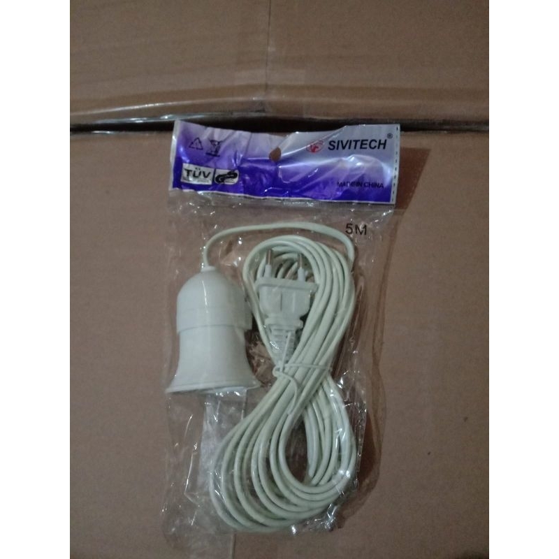 fitting lampu gantung plus kabel 5meter colokan listrik fiting piting kabel 5 meter gantung barang s