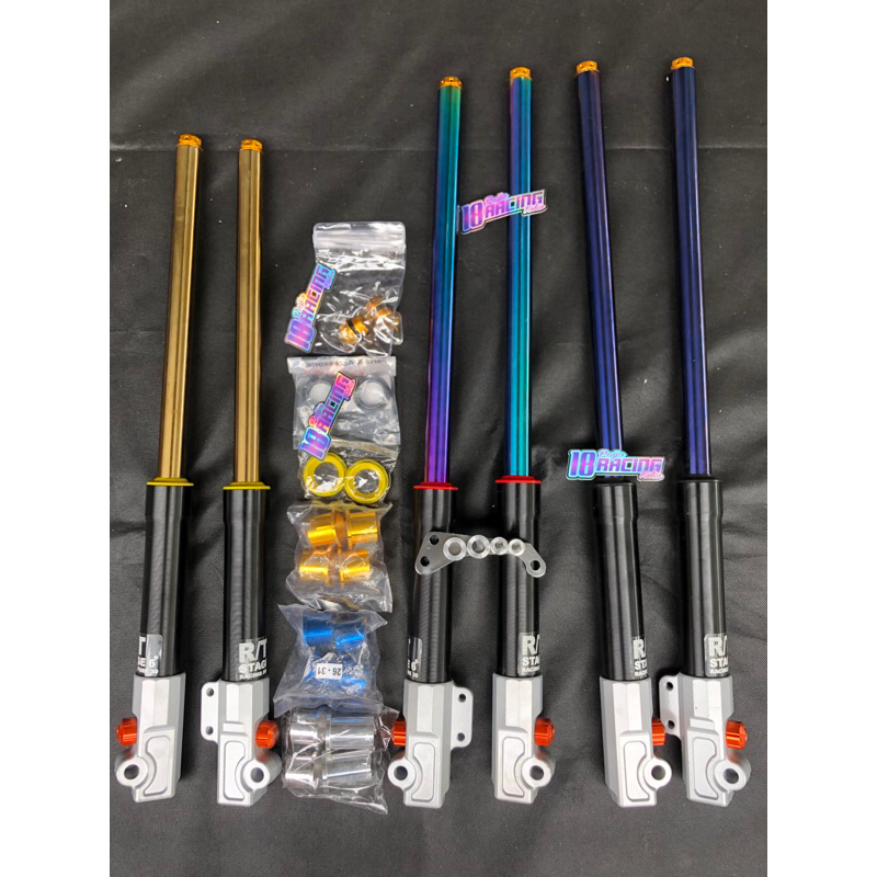 paket as 26 GOLD GREEN BLUE TWONE shock SIAP PAKAI bisa diPasang di motor GL MEGAPRO TIGER CBR VIXIO