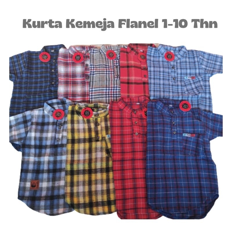 kemeja Flanel Anak Kurta 2-10 Tahun