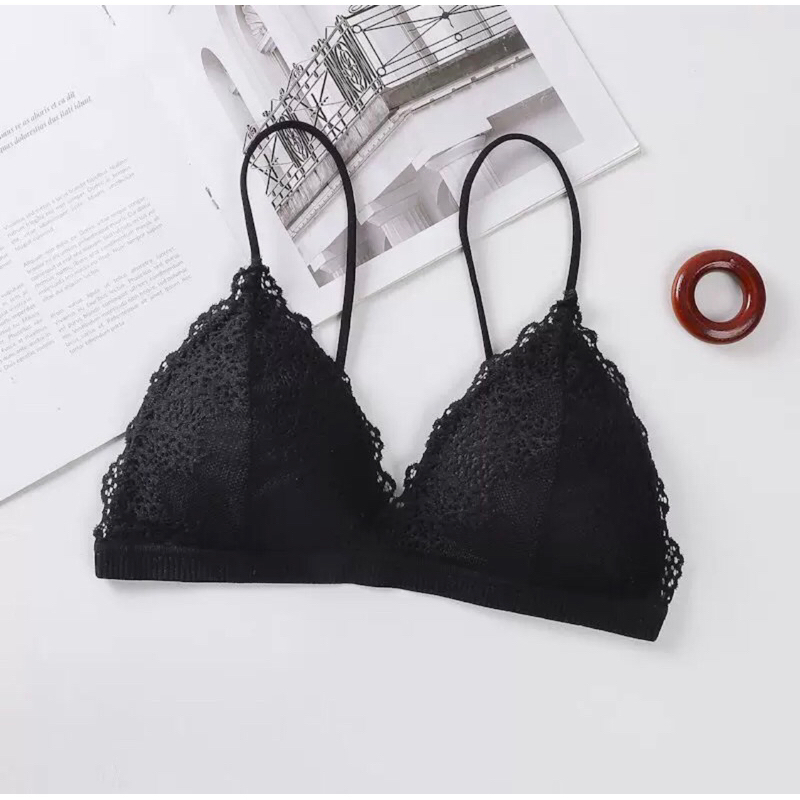 Bra / Bralette (E17) Minieset pakaian dalam wanita tanpa kawat busa bisa lepas pasang