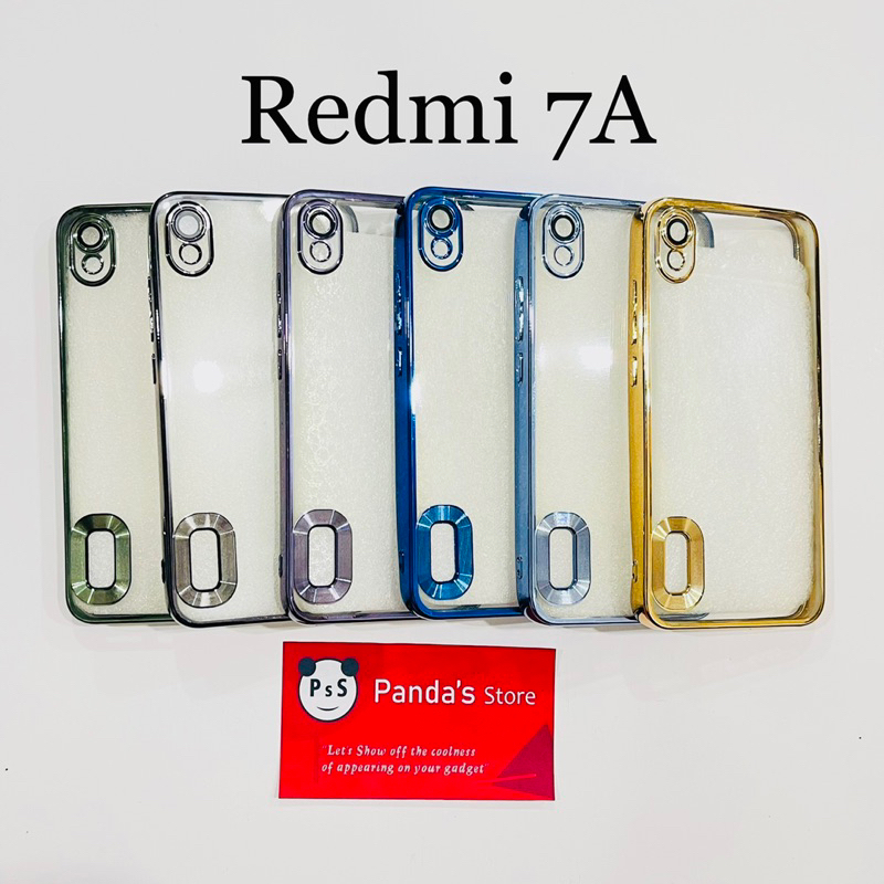 Softcase Redmi 7A Lens Protector Circle Chrome Logo Clear Case