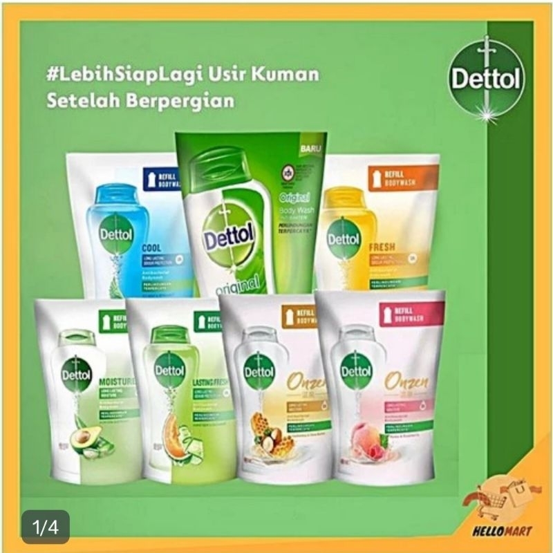 Promo 30% !! Dettol Bodywash Cair 410ml