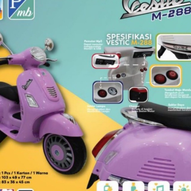 Mainan Motor Aki Anak Vespa PMB M288