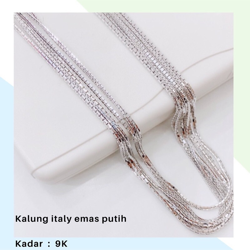Kalung Emas Italy Emas Putih