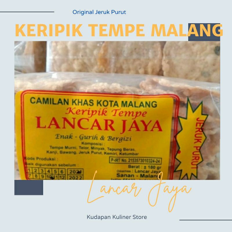 

KERIPIK TEMPE LANCAR JAYA ORIGINAL JERUK PURUT