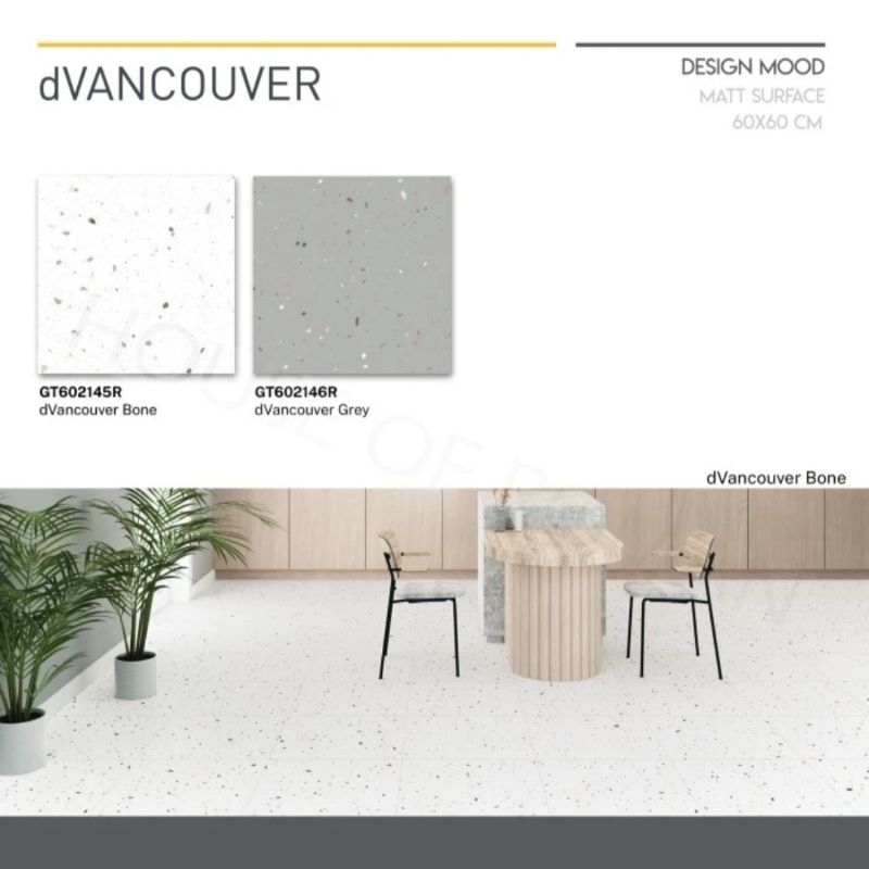 Roman Granit 60x60 dVancouver Series (Design Mood) / Granit Lantai Trazo / Granit Lantai Teraso / Gr
