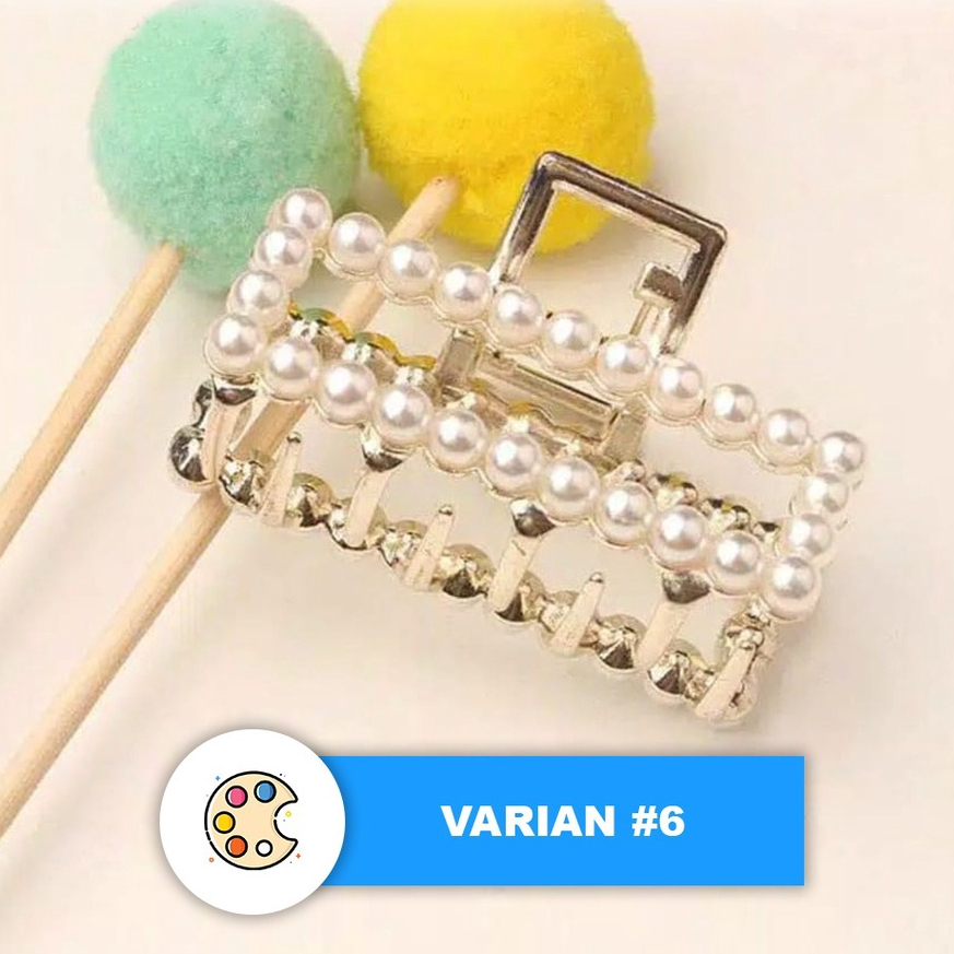 Jepit rambut korea Zamzam H46 Large Size Clip Pearl Hairpin Rhinestone Sweet Lovely keren