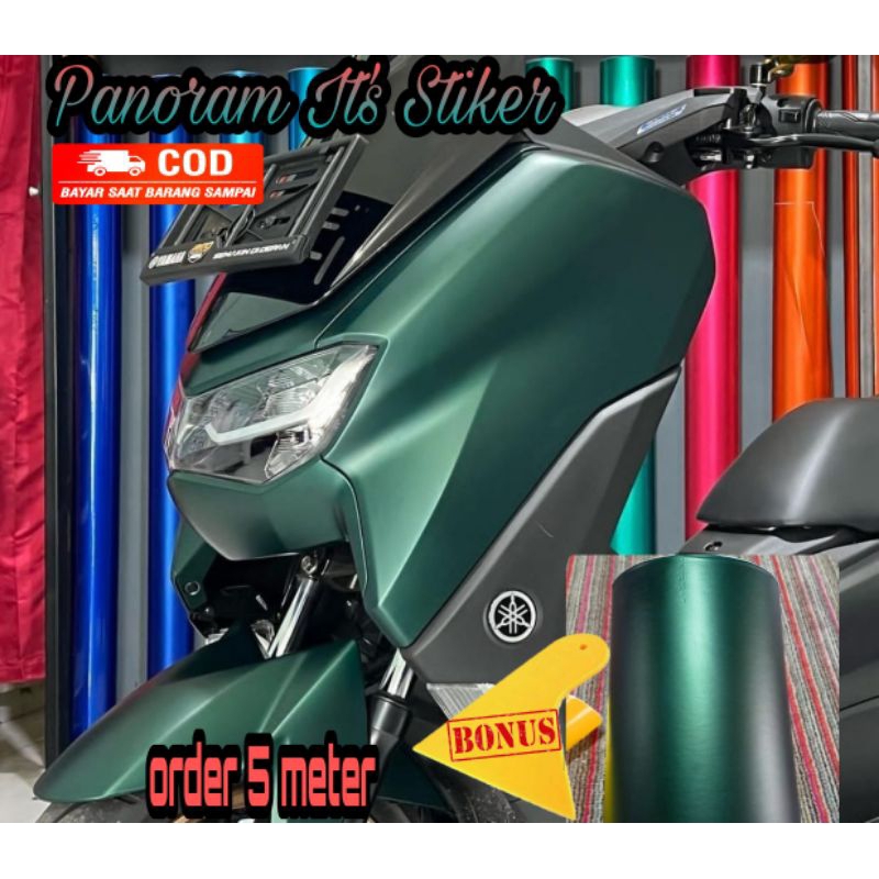 STICKER SKOTLET MOTOR WARNA HIJAU MATT METALIK/ STICKER HIJAU ARMY CROM DOFF /SCOTLET HIJAU SATIN ME